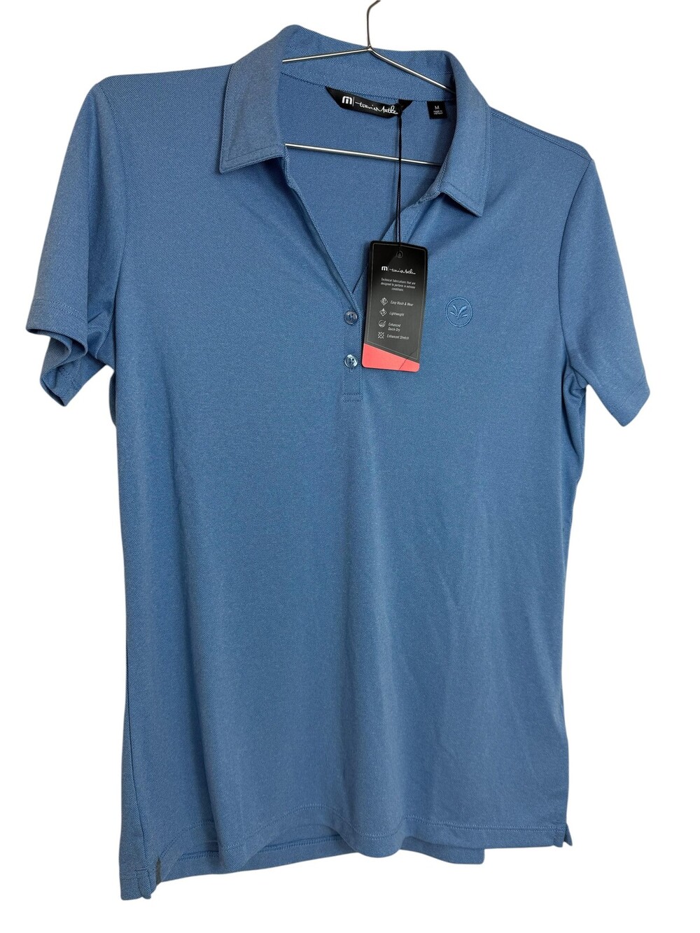 Travis Mathew Prestige Performance Polo Shirt Womens Medium Blue Golf TM1WX002